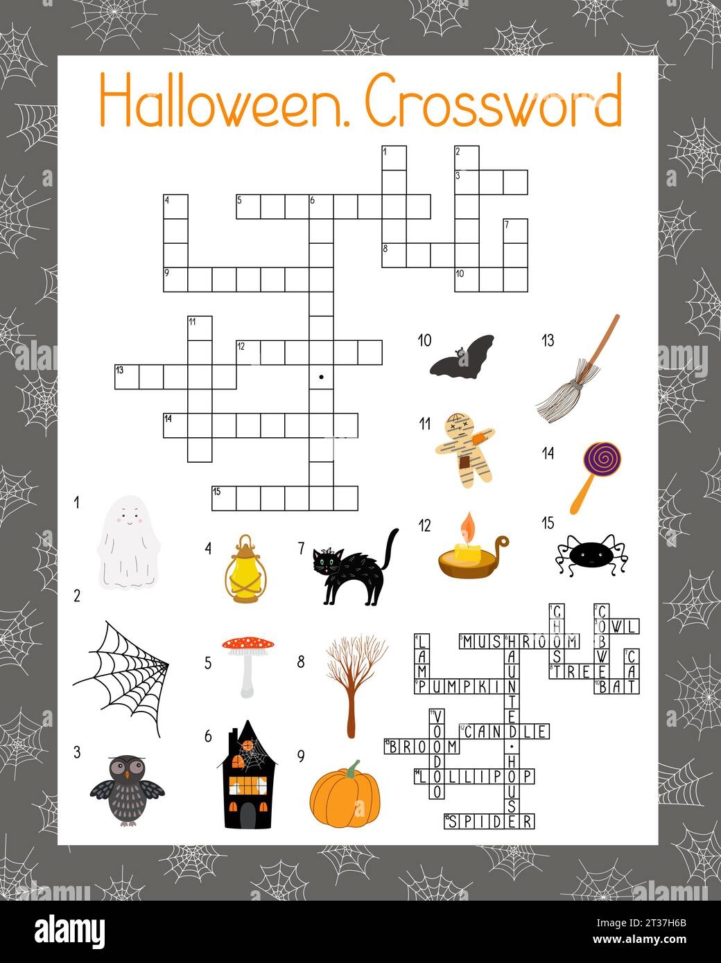 Halloween Seasonal Crossword Activities Word Search Puzzle Autumn Fall Holidays Vector Illustration Printable Worksheet For Kids Educational Or Lei Stock Vector Image Art Alamy