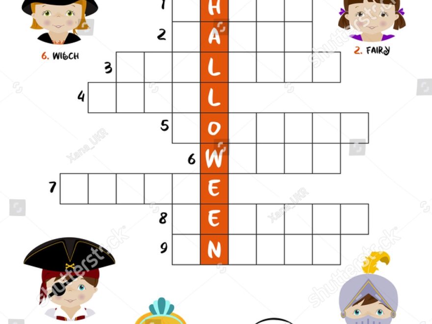 Halloween Theme Crossword Puzzle Children Kids Stock Vector Royalty Free 501764506 Shutterstock