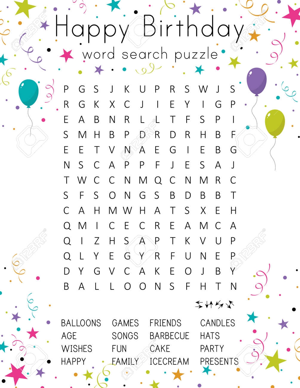 Happy Birthday Word Search Puzzle Educational Game For Kids Crossword Suitable For Social Media Post olorful Worksheet For Learning English Words Royalty Free SVG Cliparts Vectors And Stock Illustration Image 164503638 Happy Birthday Word Search Puzzle Educational Game For Kids Crossword Suitable For Social Media Post olorful Worksheet For Learning English Words Royalty Free SVG Cliparts Vectors And Stock Illustration Image 164503638