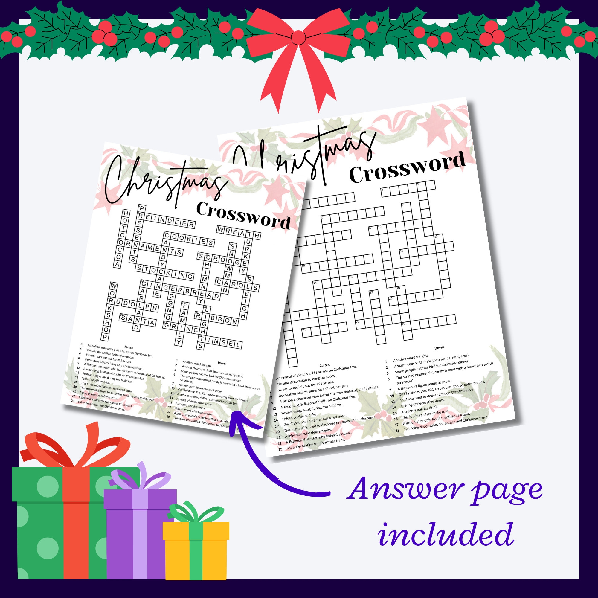 Hard Christmas Crossword Puzzle For Christmas Parties Great Non religious Cross Word Puzzle For Adults teens Etsy Hard Christmas Crossword Puzzle For Christmas Parties Great Non religious Cross Word Puzzle For Adults teens Etsy