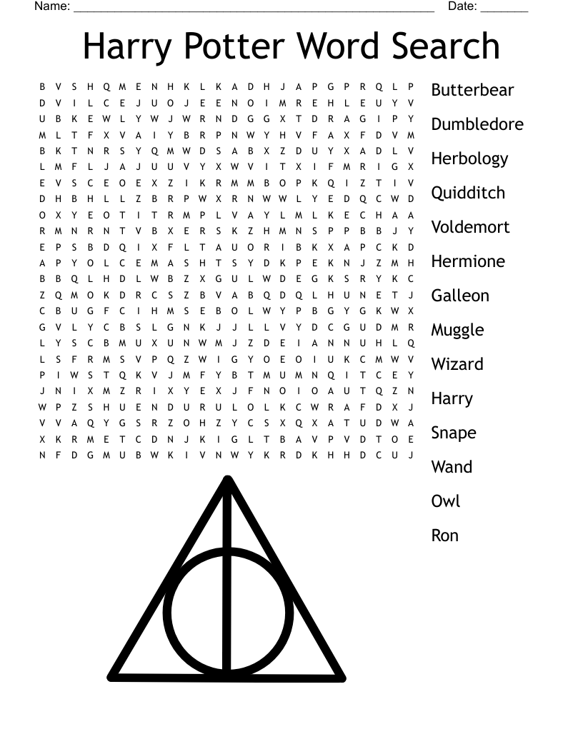 Harry Potter Crossword Puzzle Part 1 WordMint