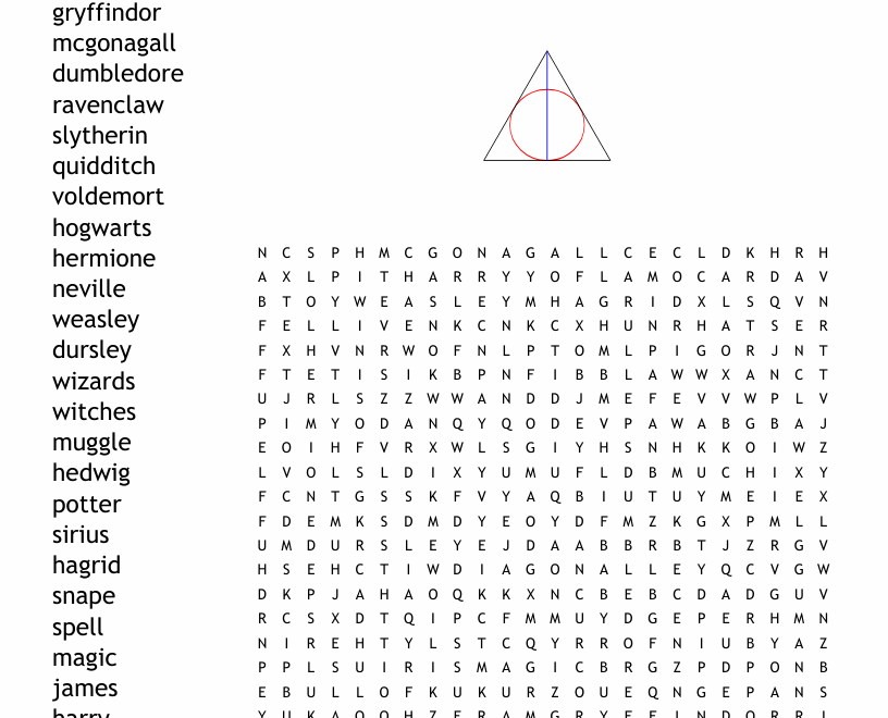 Harry Potter Crossword Puzzle WordMint