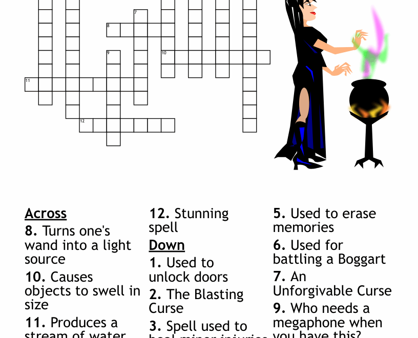 Harry Potter Spells Crossword WordMint