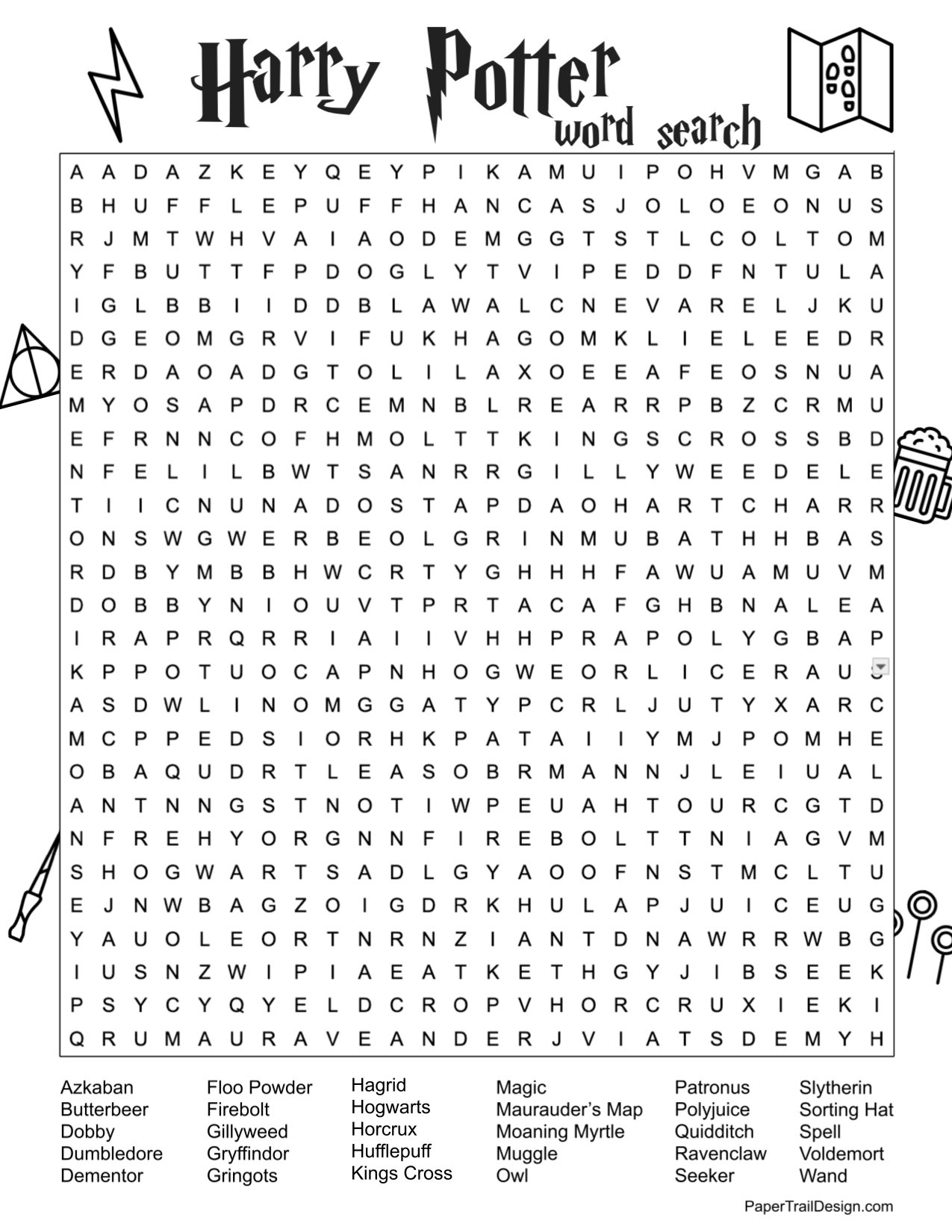 Harry Potter Word Search Harry Potter Word Search