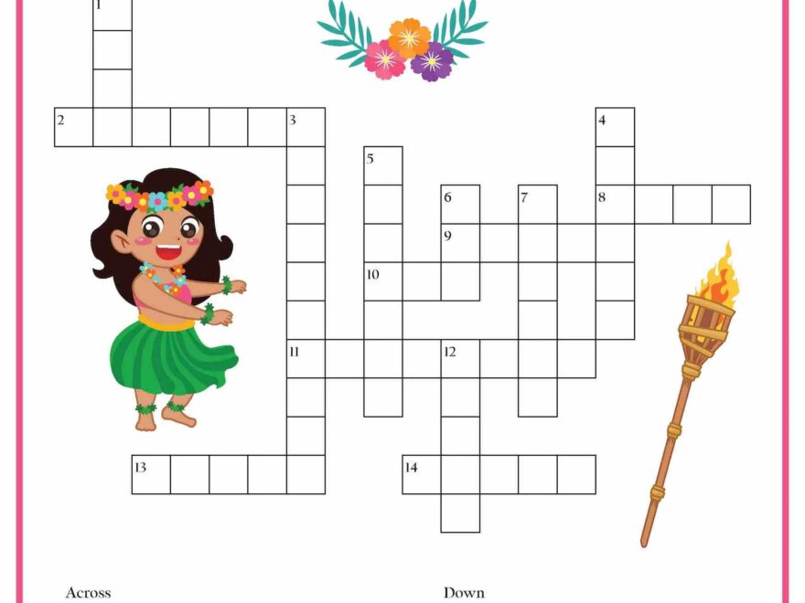 Hawaii Crossword Printables For Kids Etsy