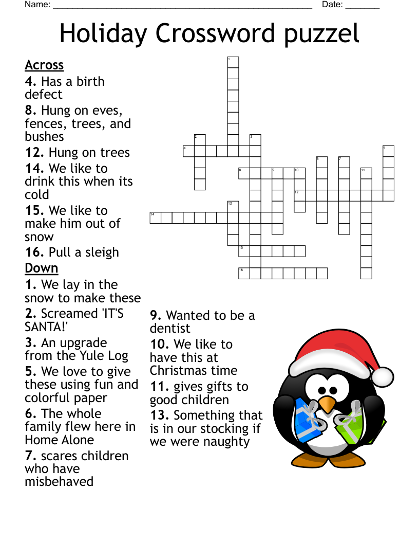Winter Crossword Printable Kids Winter Crossword Printable Kids