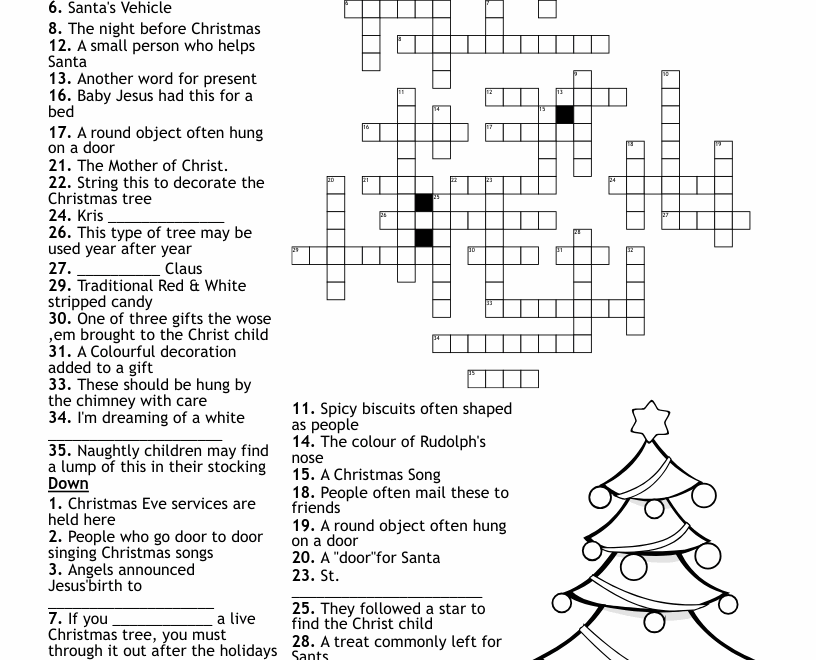 Holiday Crossword Puzzle WordMint