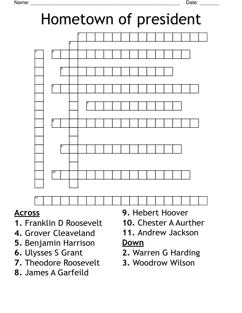 Presidents Day Crossword Puzzle Printable Presidents Day Crossword Puzzle Printable