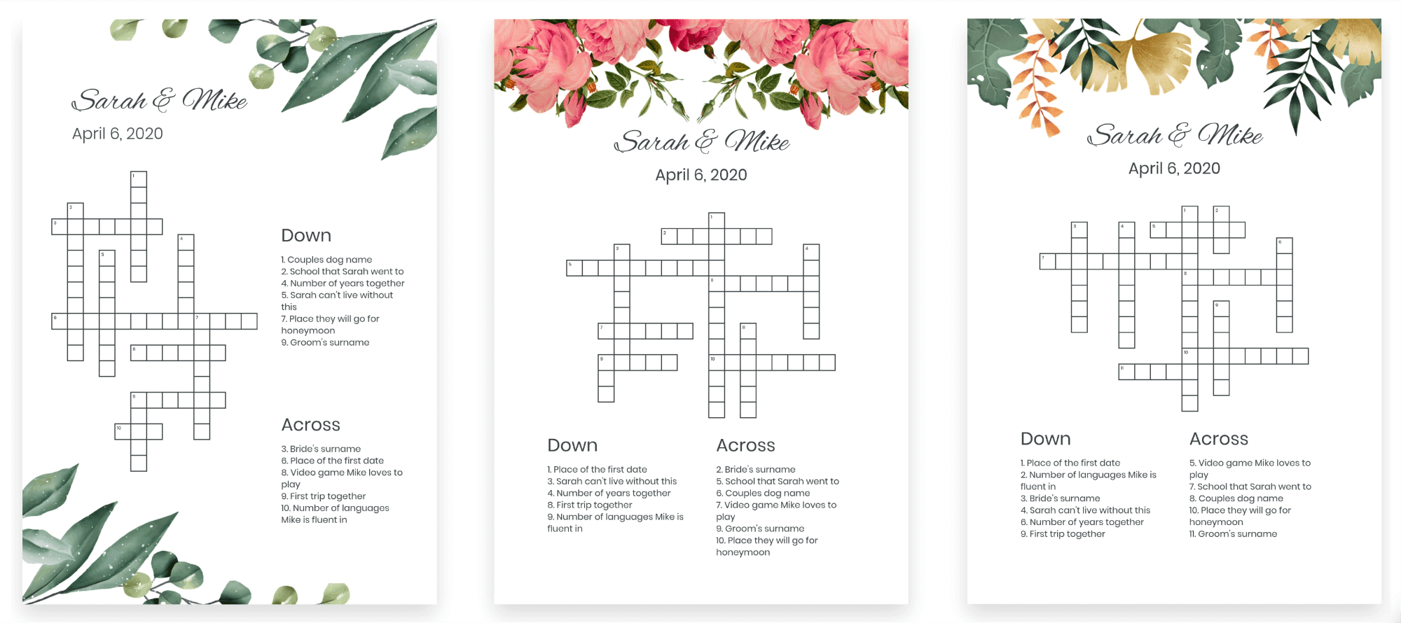 Build Your Own Crossword Puzzle Printable