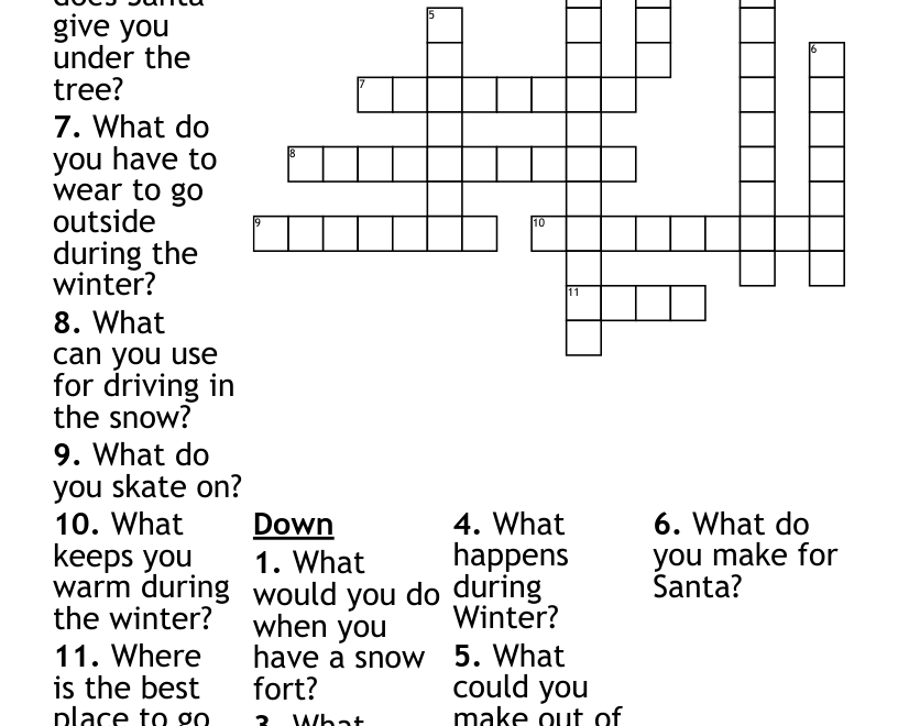 Ice Skating Crossword WordMint