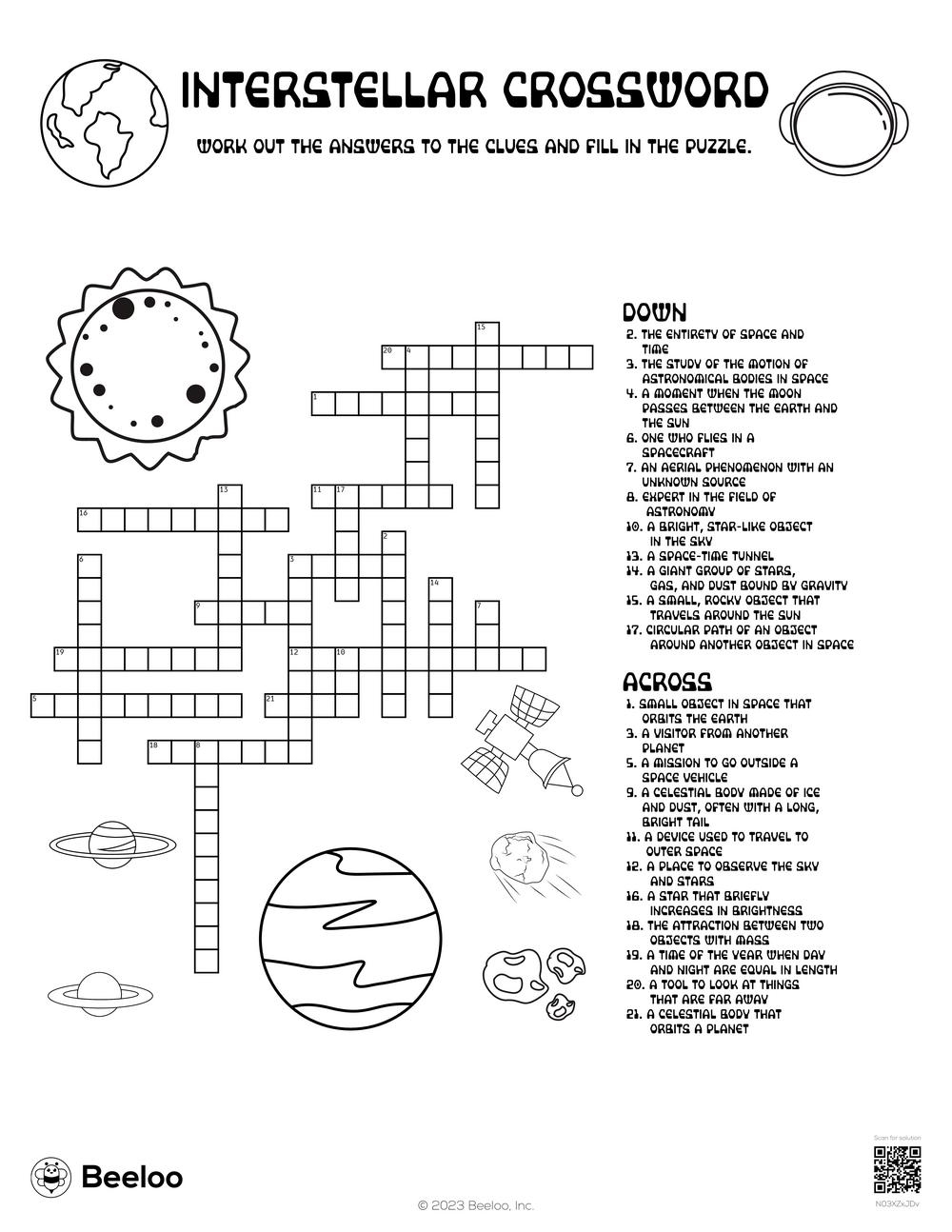 Interstellar Crossword Beeloo Printable Crafts And Activities For Kids Interstellar Crossword Beeloo Printable Crafts And Activities For Kids