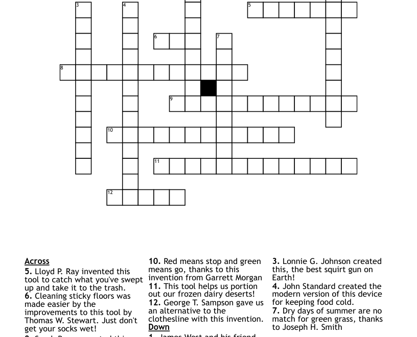 Inventions Of Black Americans Crossword WordMint