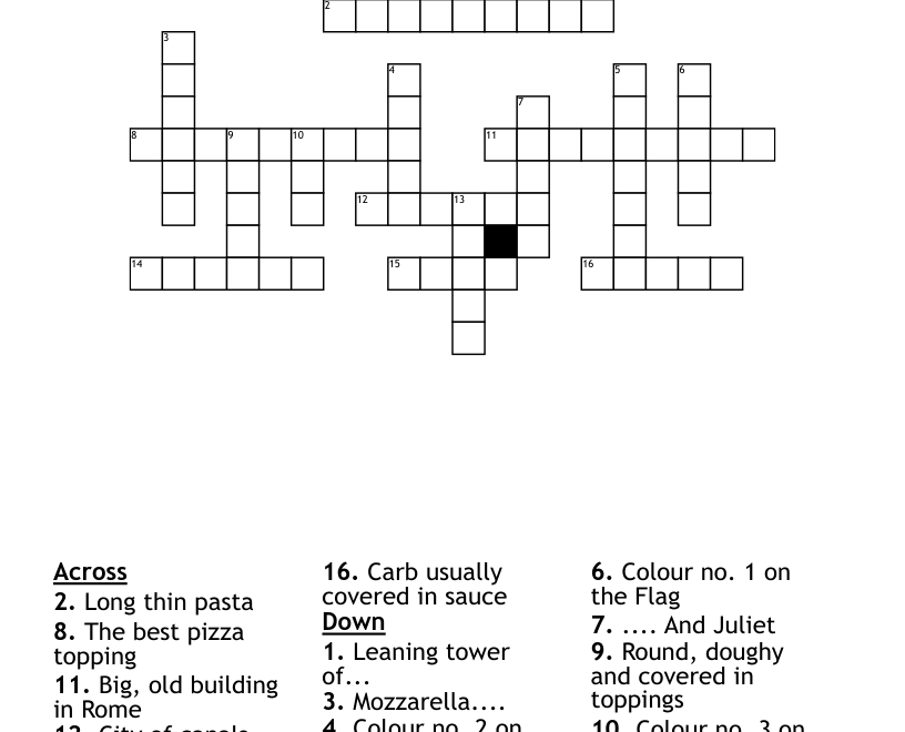Italian Crossword WordMint