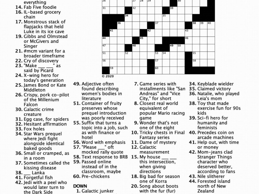 Jedi Breakfast Order Crossword The Geeky Waffle