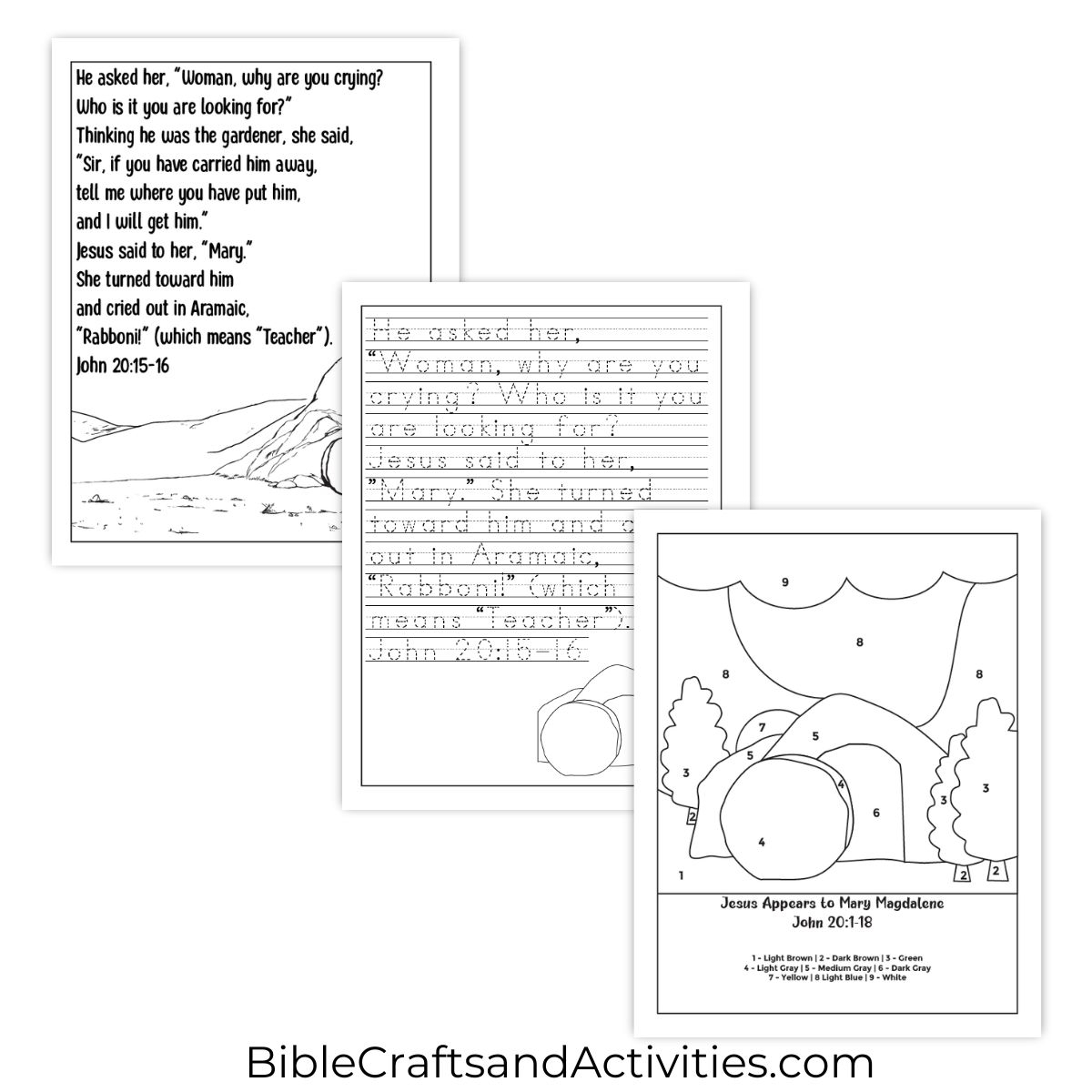 Jesus Appears To Mary Magdalene Activity Pages Bible Crafts Shop