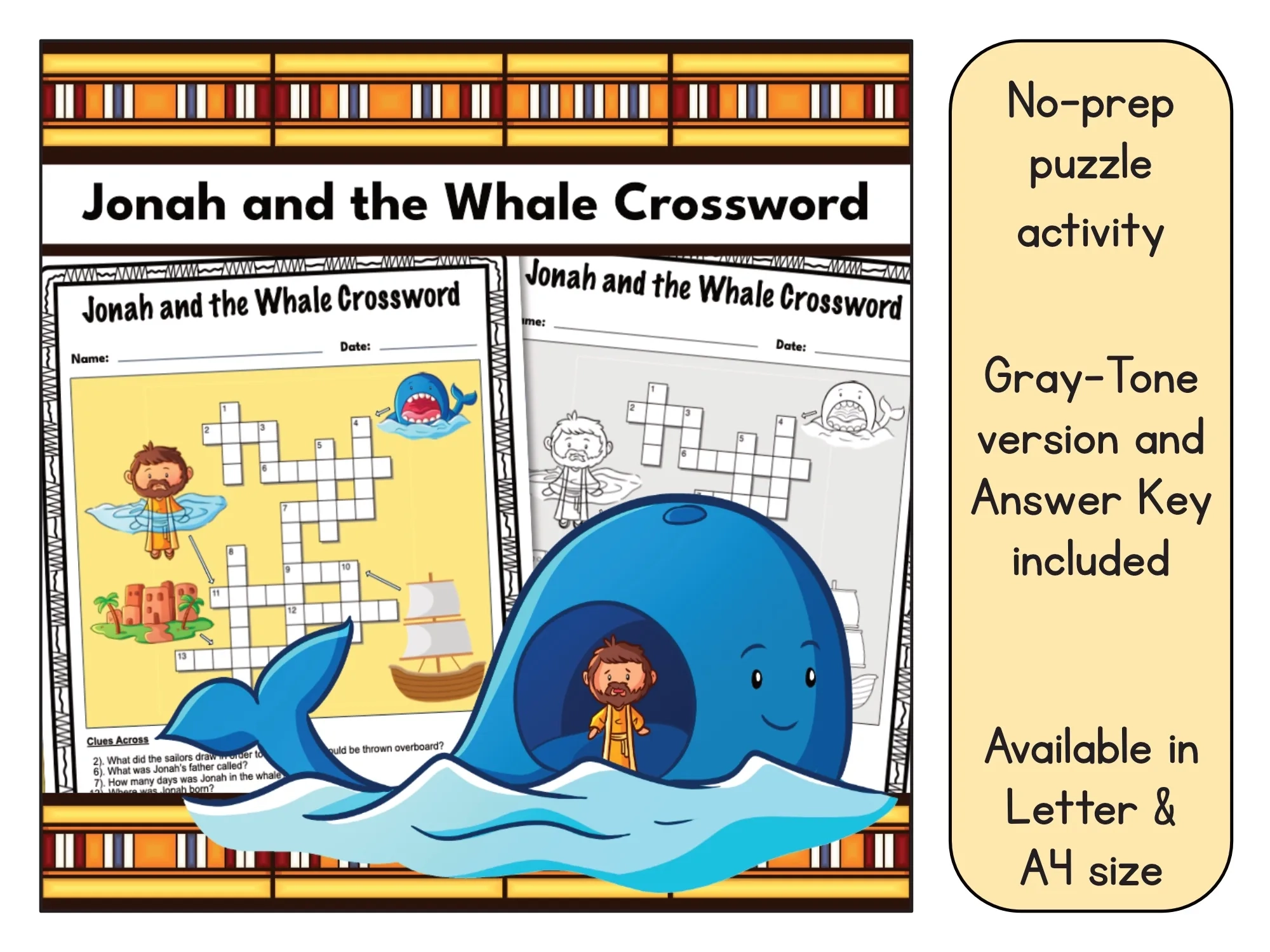Jonah Crossword Printable