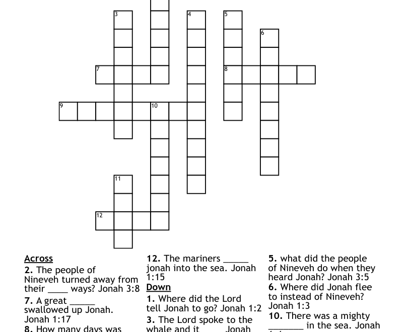 Jonah Crossword WordMint