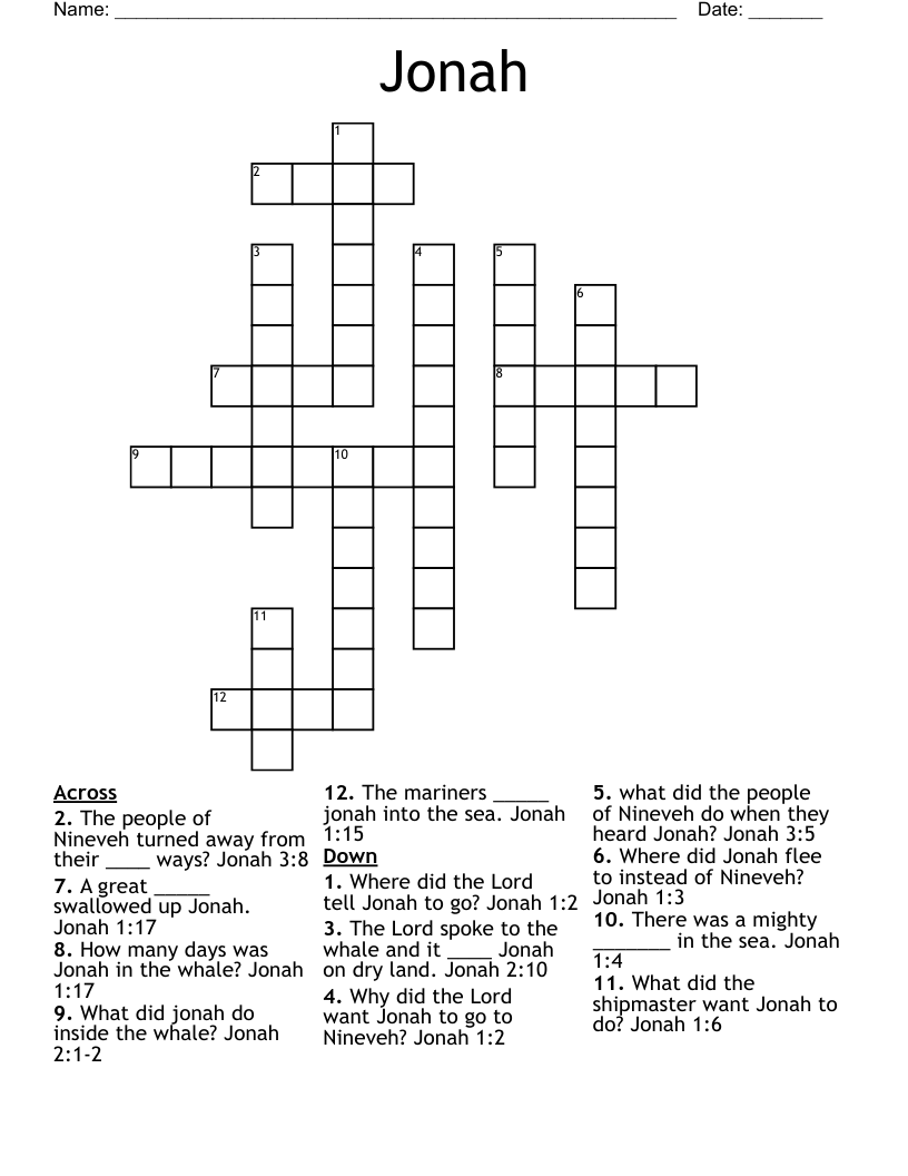 Jonah Crossword WordMint