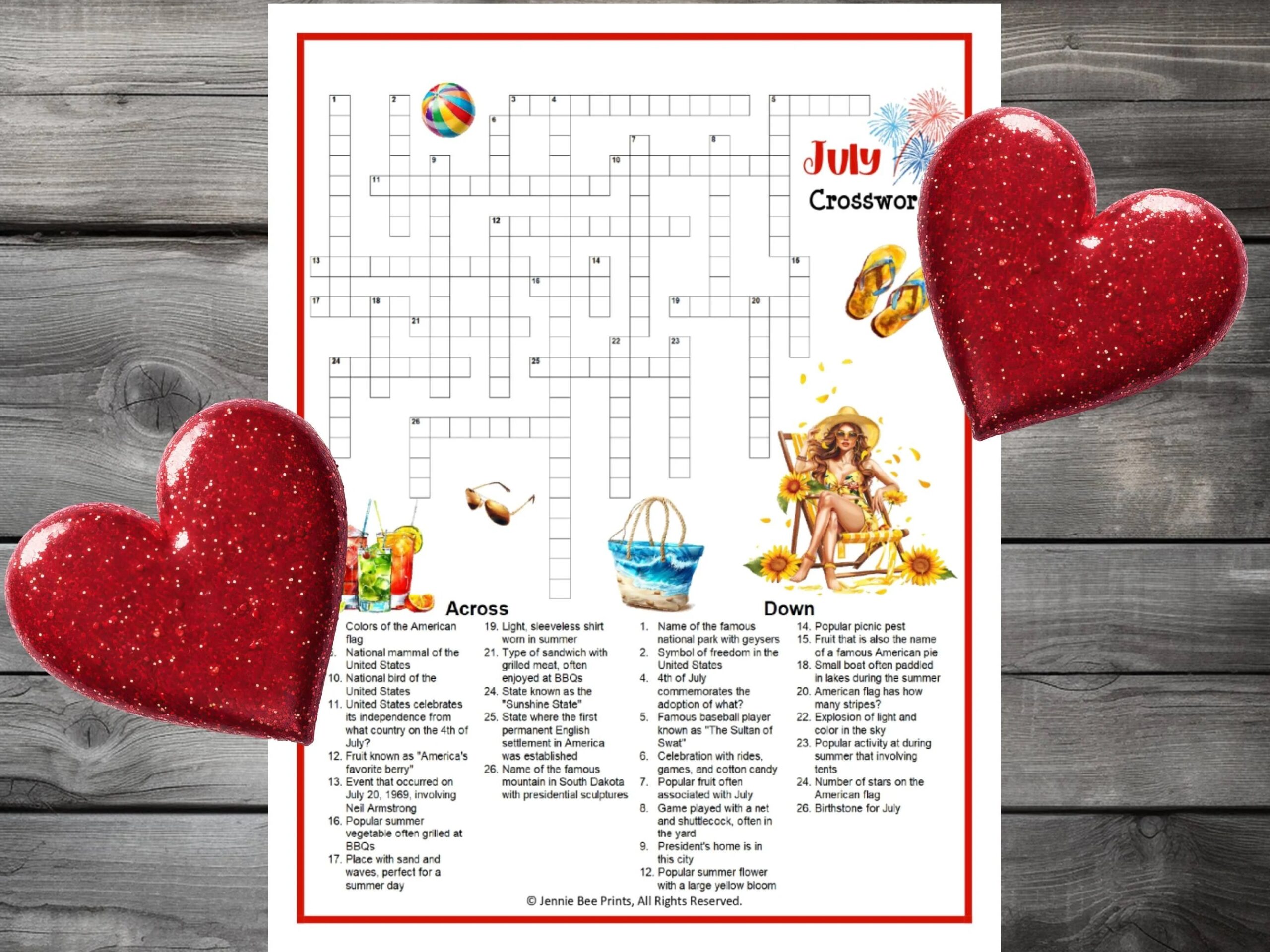 July Crossword Puzzle Family Friendly Fun Printable Puzzles For Adults Seniors Teens Kids Summer Break Group Printable Crossword Etsy July Crossword Puzzle Family Friendly Fun Printable Puzzles For Adults Seniors Teens Kids Summer Break Group Printable Crossword Etsy