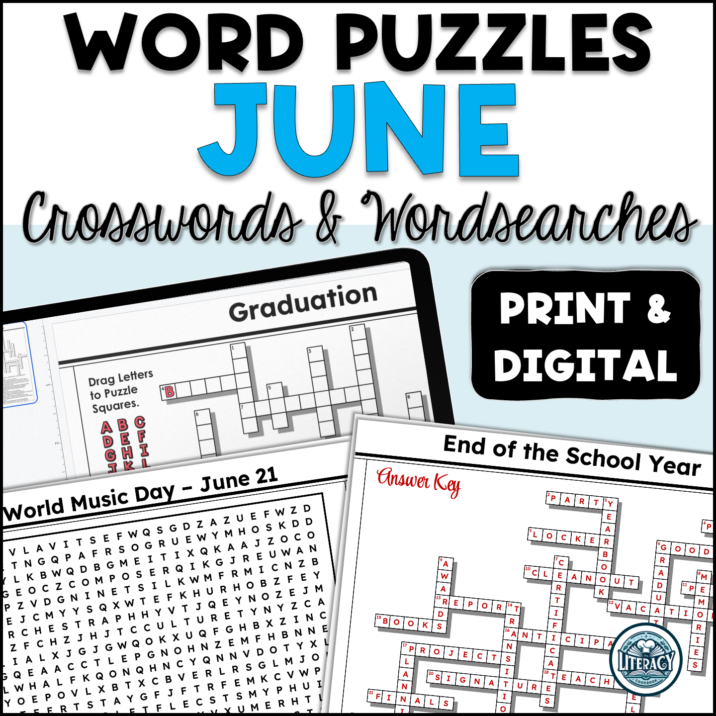 June Crossword Puzzles Word Search Middle High School Print Digital Made By Teachers June Crossword Puzzles Word Search Middle High School Print Digital Made By Teachers