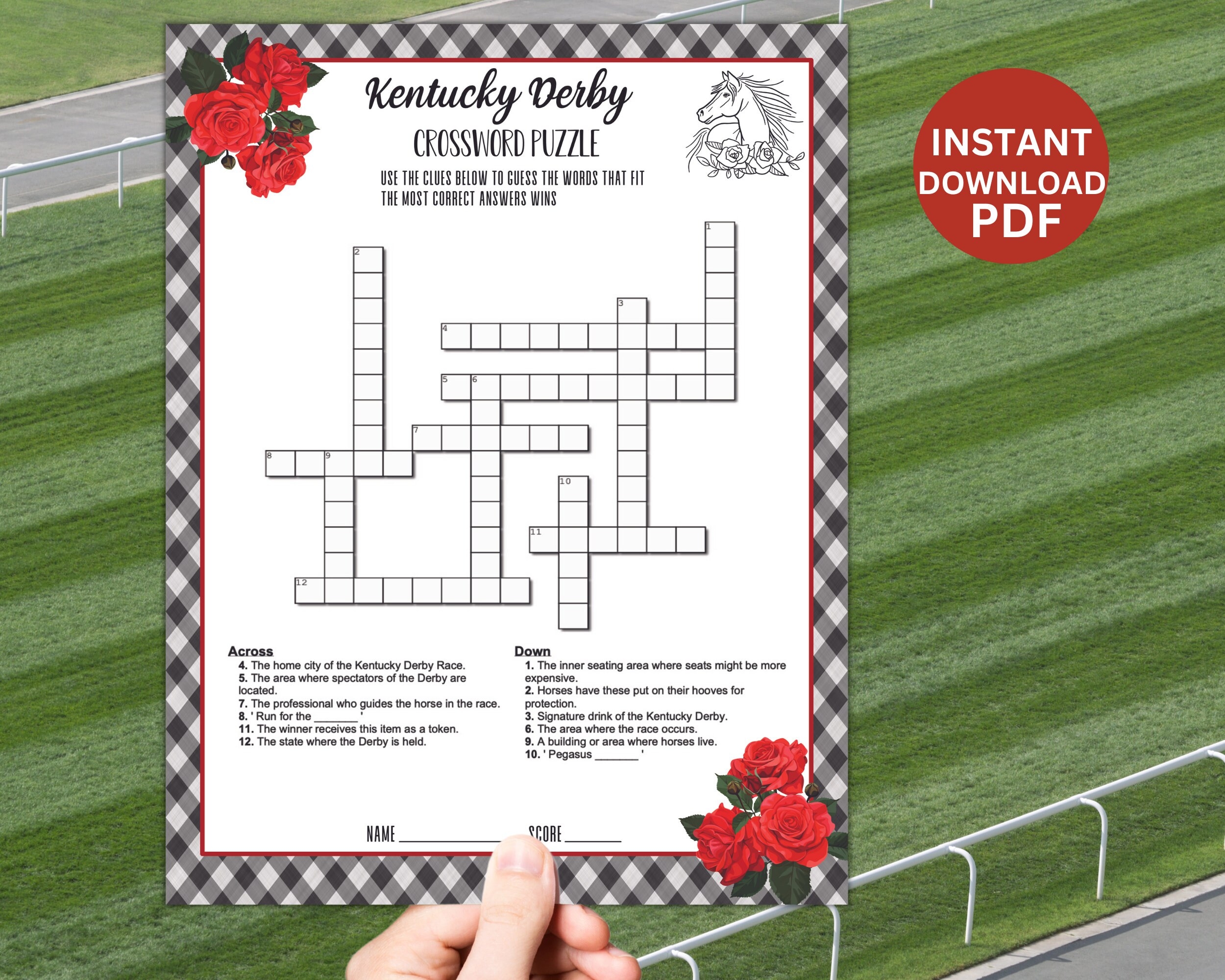 Kentucky Derby Crossword Printable