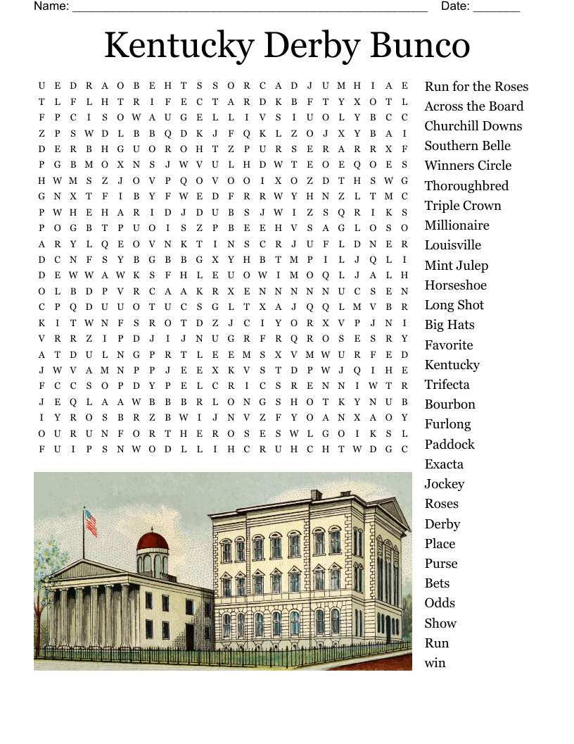KENTUCKY DERBY Crossword WordMint