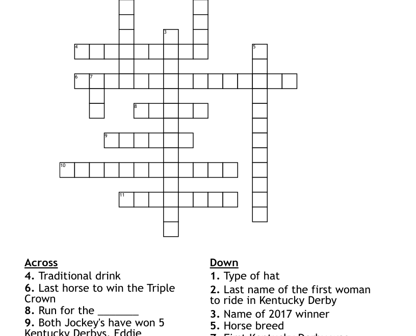 KENTUCKY DERBY Crossword WordMint