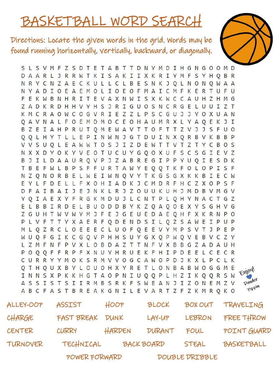 Kids Digital Word Search Kids Basketball Word Search Word Puzzles For Kids Basketball Activities For Kids Instant Download Wordsearch Etsy