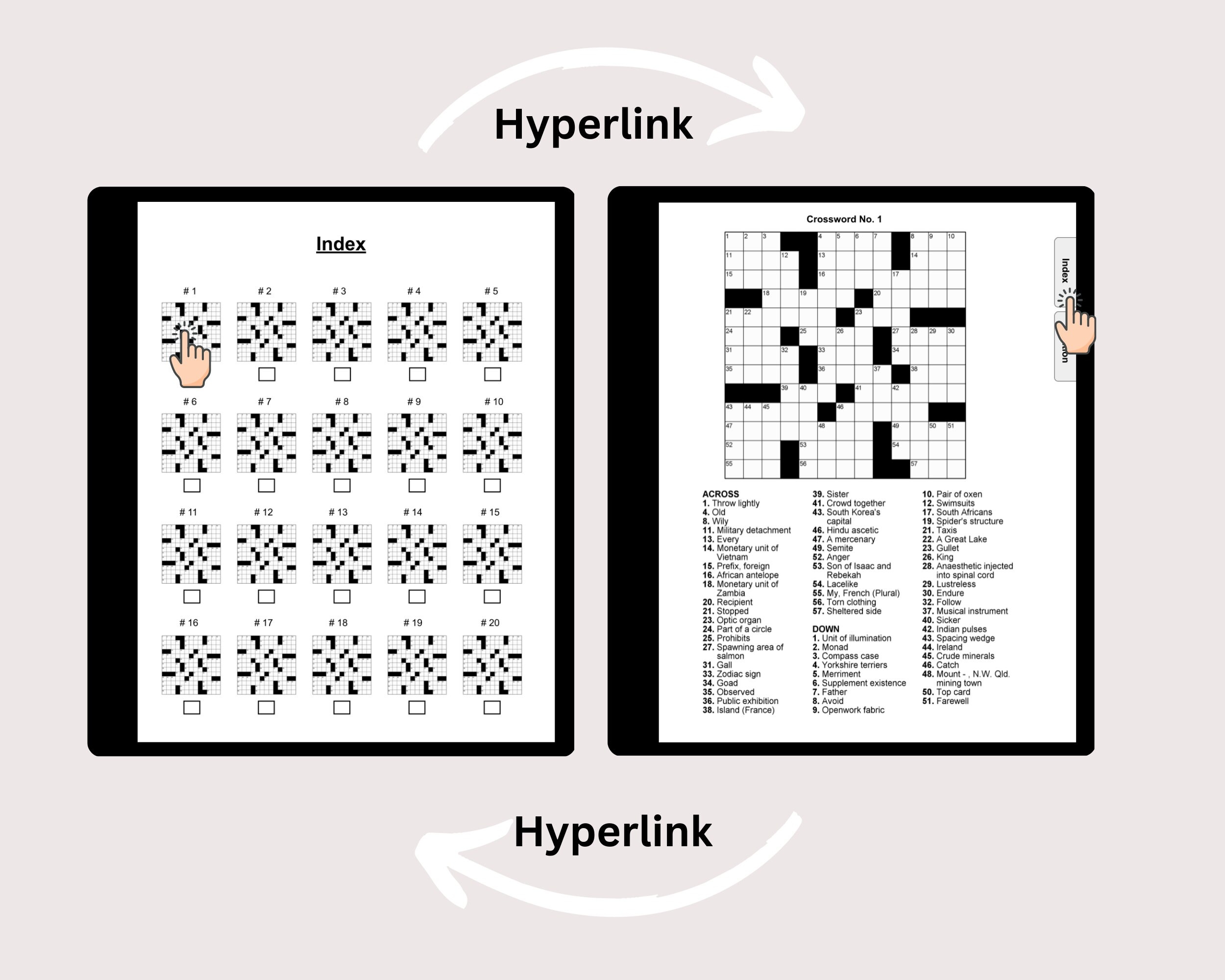 Kindle Scribe Crosswords Kindle Template Hyperlinked PDF Printable Etsy