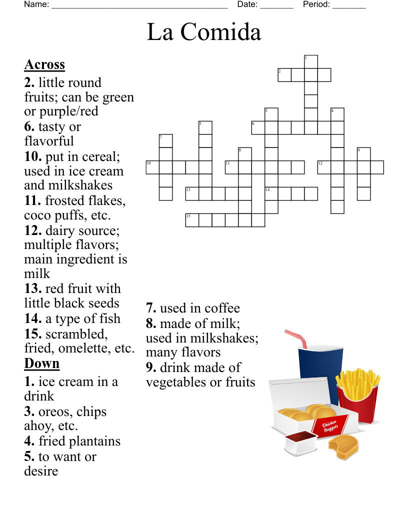 La Comida Crossword WordMint