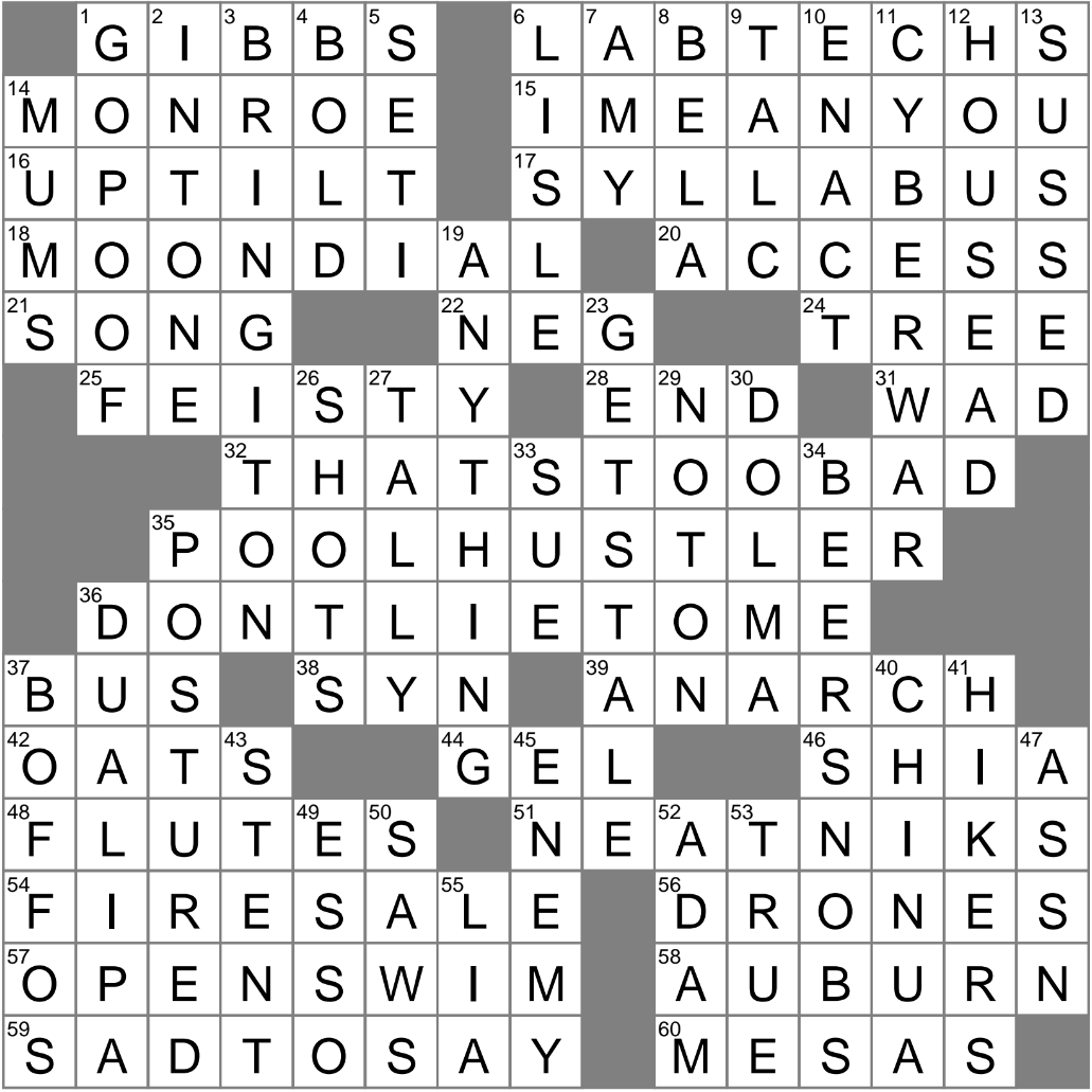 LA Times Crossword 14 Jun 25 Saturday LAXCrossword