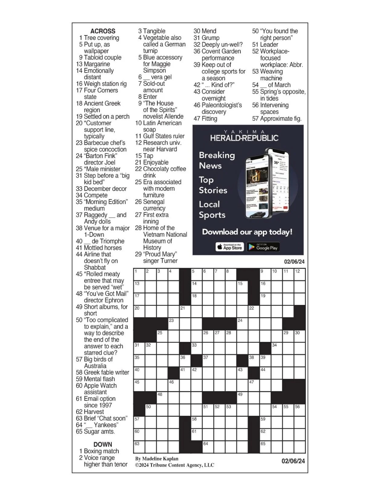 LA Times Crossword Feb 6 2024 Crosswords Yakimaherald LA Times Crossword Feb 6 2024 Crosswords Yakimaherald