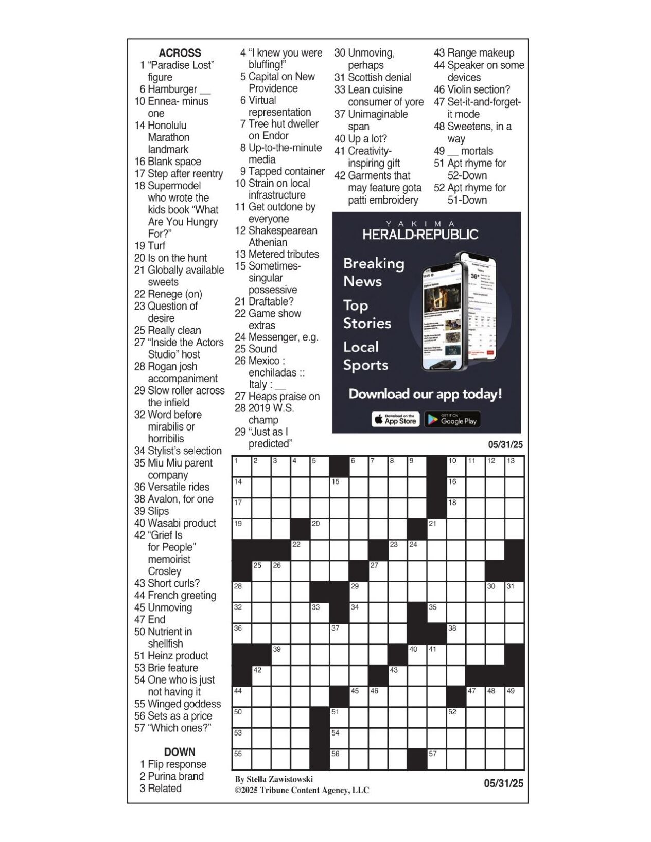 LA Times Crossword May 31 2025 Crosswords Yakimaherald LA Times Crossword May 31 2025 Crosswords Yakimaherald