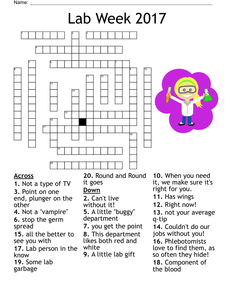 Printable Lab Crossword Puzzles For Adults
