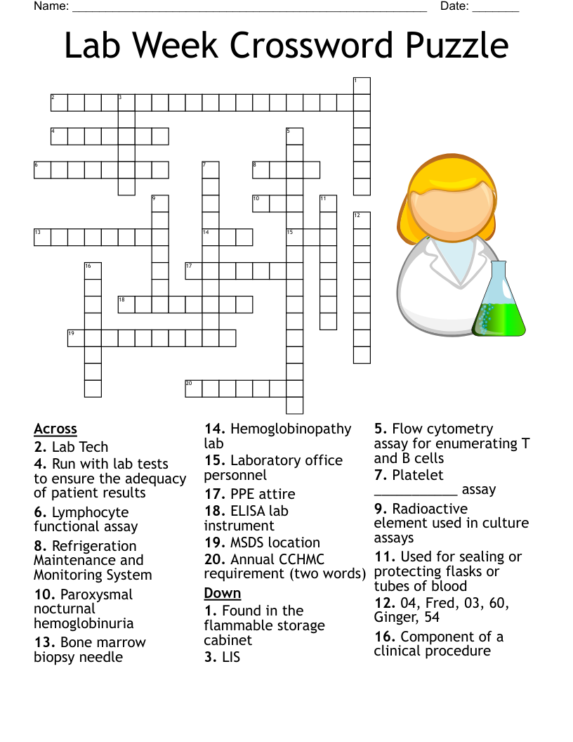 Lab Week Crossword Puzzle WordMint