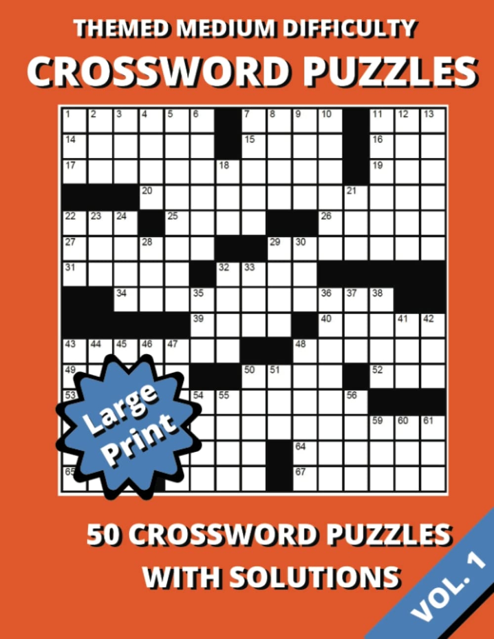 Large Print Crossword Puzzle Book 50 Themed Medium Difficulty Puzzles For Adults Scott Russell 9798372763319 Amazon Books