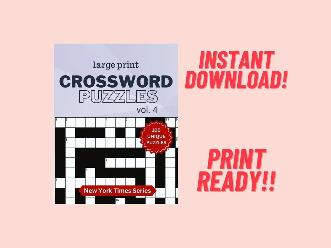 Large Print Crossword Puzzle New York Times Vol 4 Bigpuzzlecompany Etsy Large Print Crossword Puzzle New York Times Vol 4 Bigpuzzlecompany Etsy