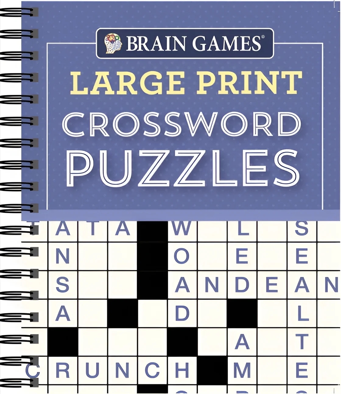 Large Print Crossword Puzzles Purple Spiral Bound Walmart