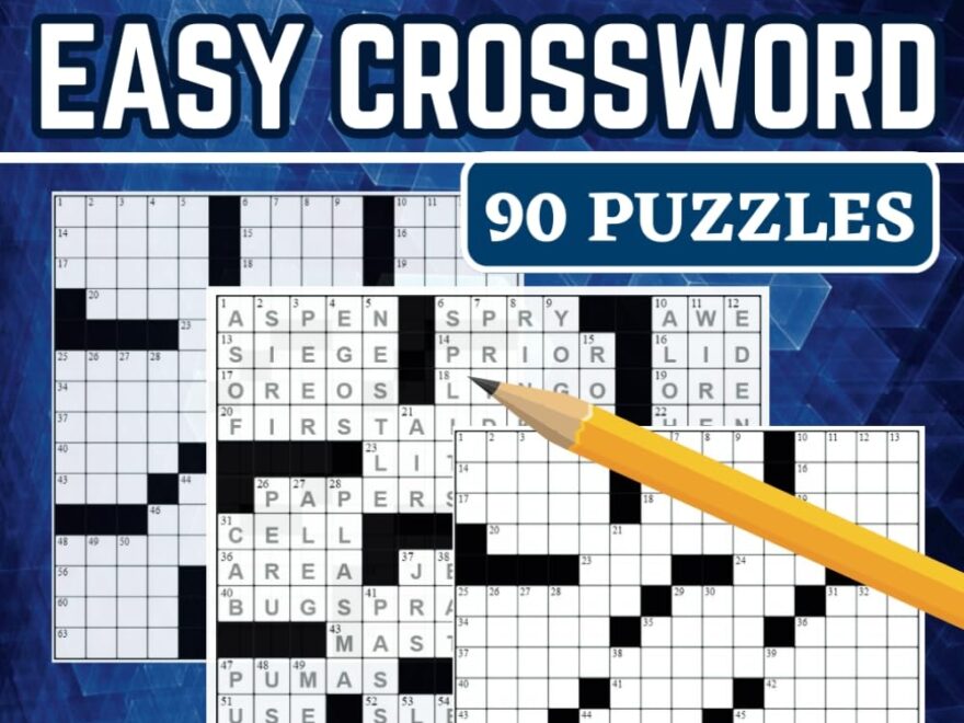 Large Print Easy Crossword Puzzle Book For Adults Seniors 90 Puzzles With Solutions For Relaxation And Brain Exercise Publishing Woopia 9798325891045 Amazon Books