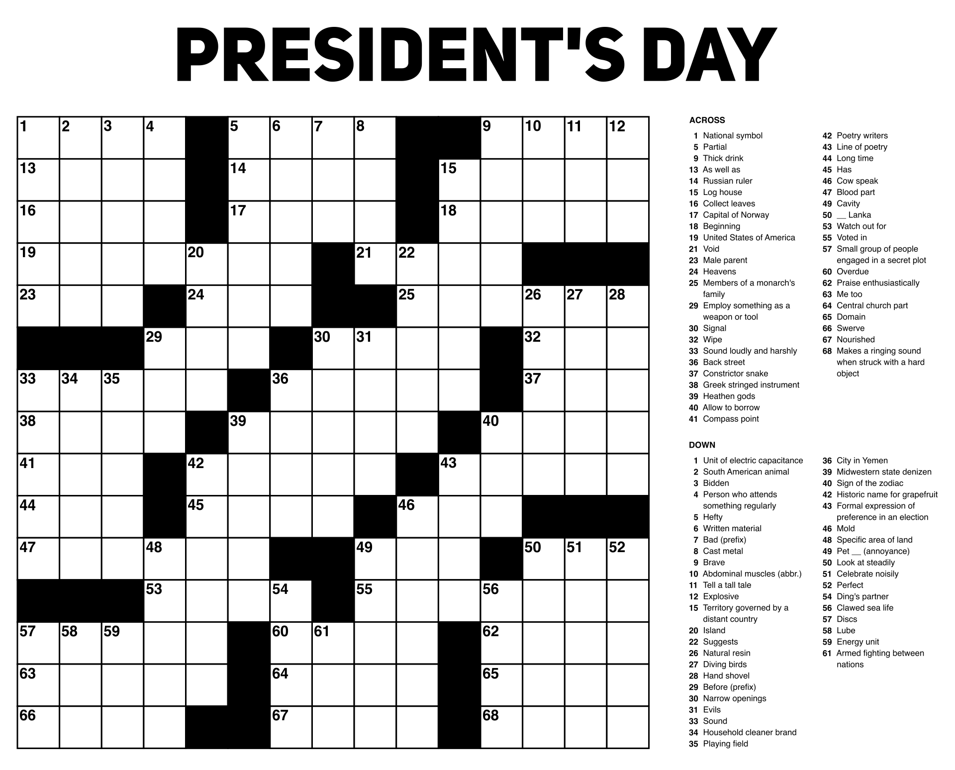 Beginner Printable Easy Crossword Puzzles