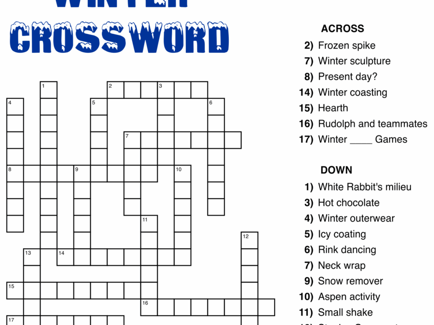 Large Print Easy Crossword Puzzles 10 Free PDF Printables Worksheets Library