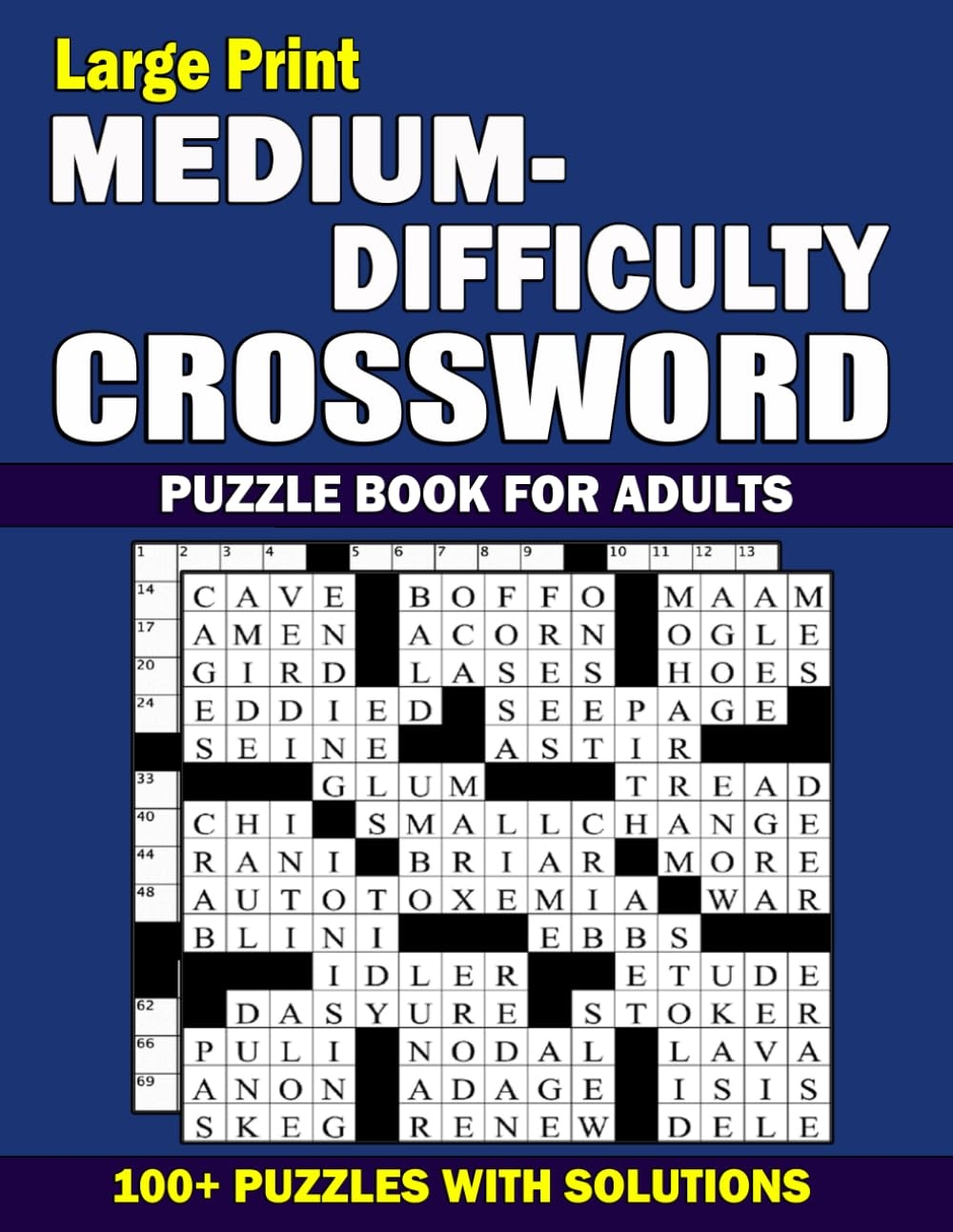 Large Print Medium Difficulty Crossword Puzzle Book For Adults 2023 Medium To Hard Crossword For Puzzles Lover 100 Hard Crossword Puzzle Book For Puzzle Book For Adults With Solution 