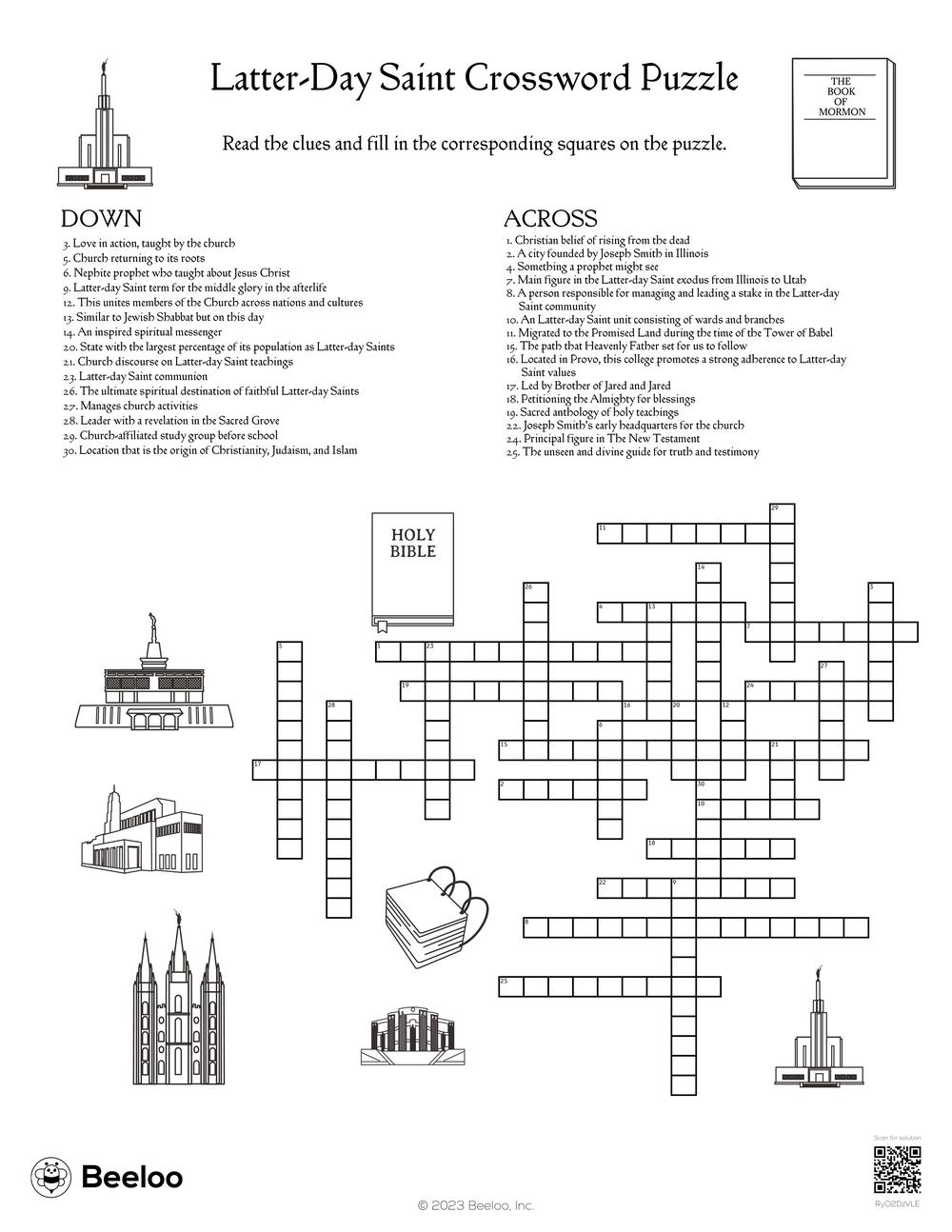 Latter Day Saint Crossword Puzzle Beeloo Printable Crafts And Activities For Kids Latter Day Saint Crossword Puzzle Beeloo Printable Crafts And Activities For Kids