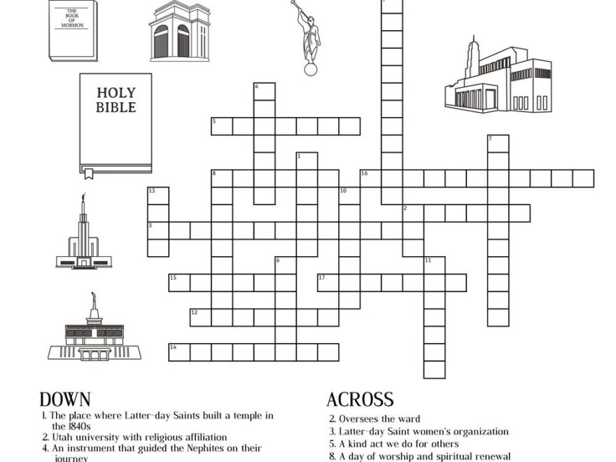 Latter Day Saint Crossword Puzzle Beeloo Printable Crafts And Activities For Kids
