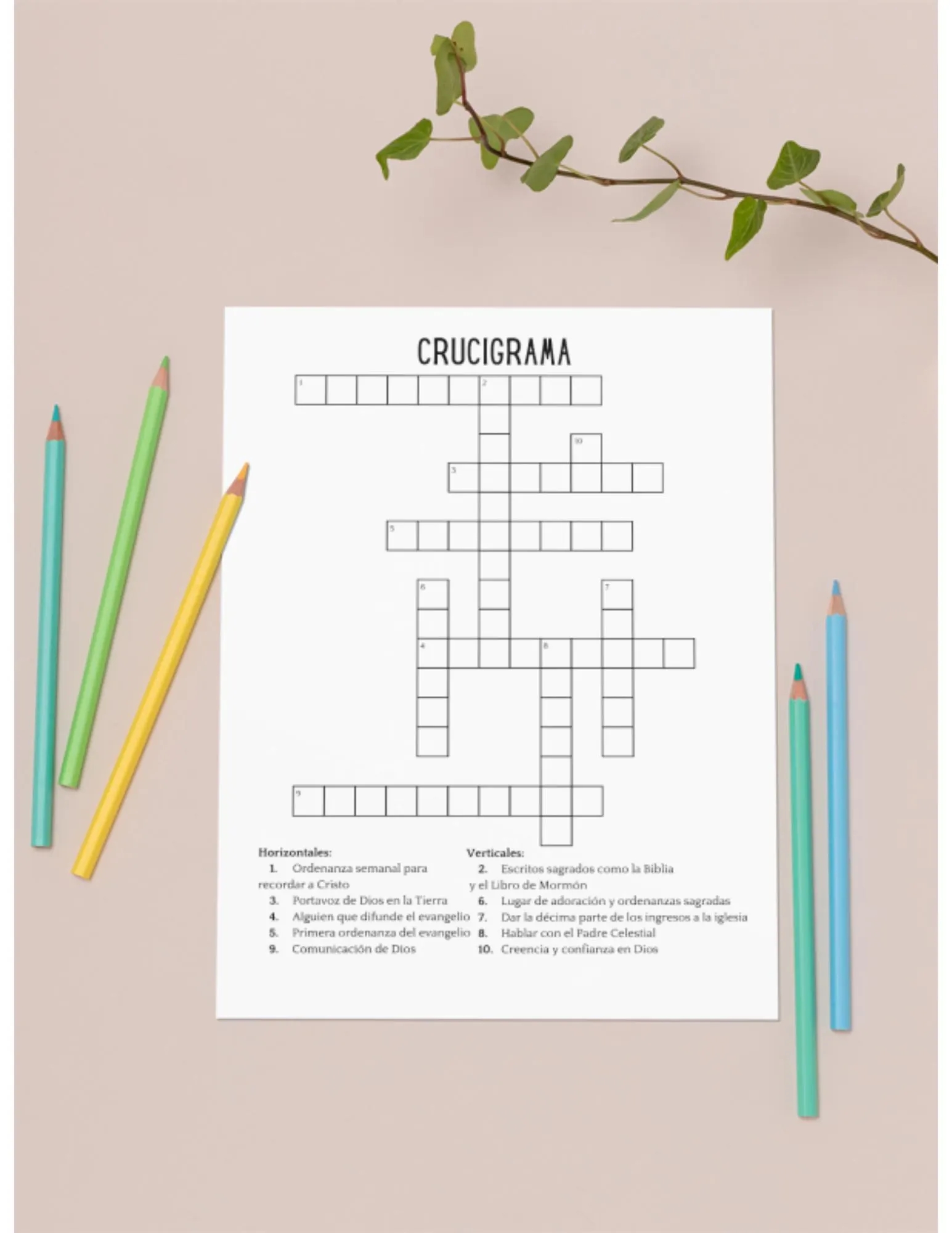 LDS General Conference Crossword Printable Spanish Word Search For Youth Adult Gift For Friends General Conference Activity Idea Packet Etsy