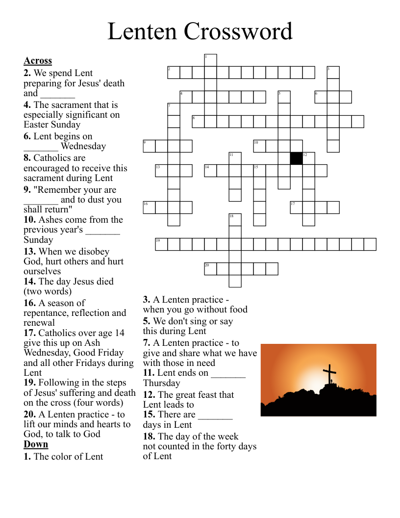 Lenten Crossword WordMint