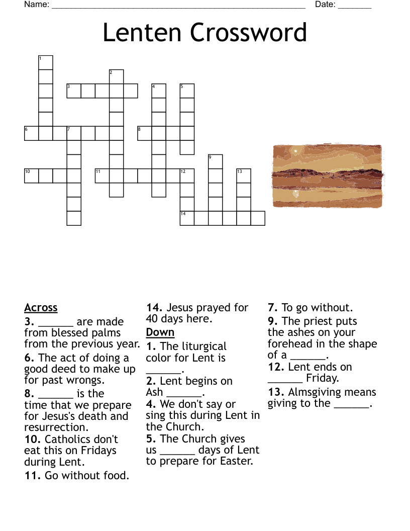 Lenten Crossword WordMint