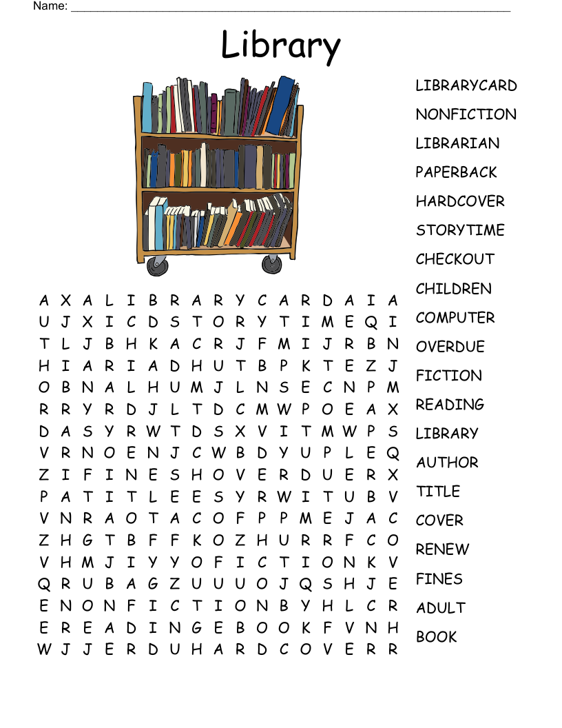 Library Crossword WordMint Library Crossword WordMint