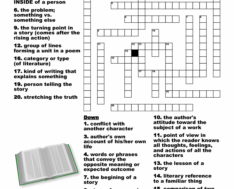 Literary Terms Crossword WordMint