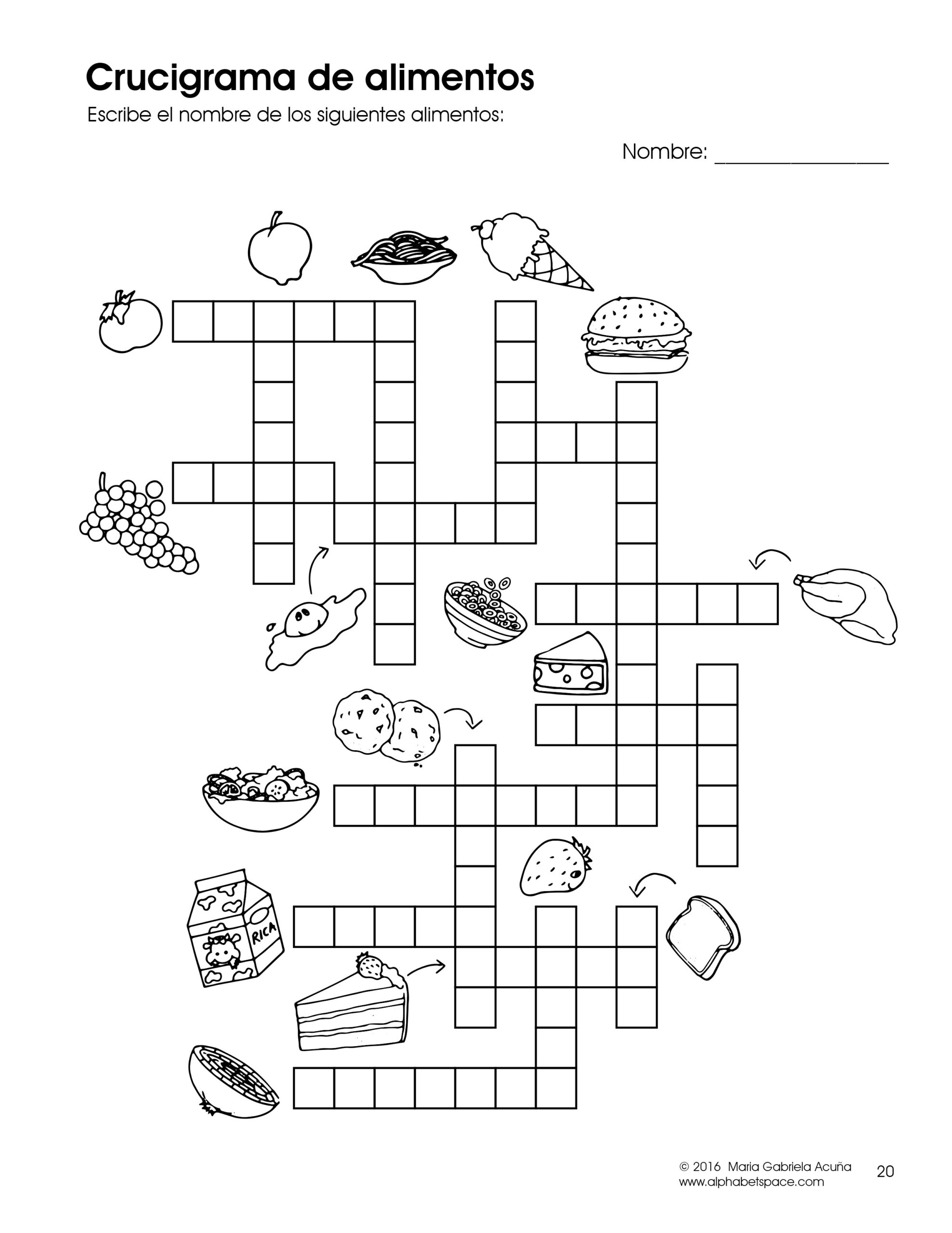 Los Alimentos Worksheets K 3 Spanish English ESL For Children